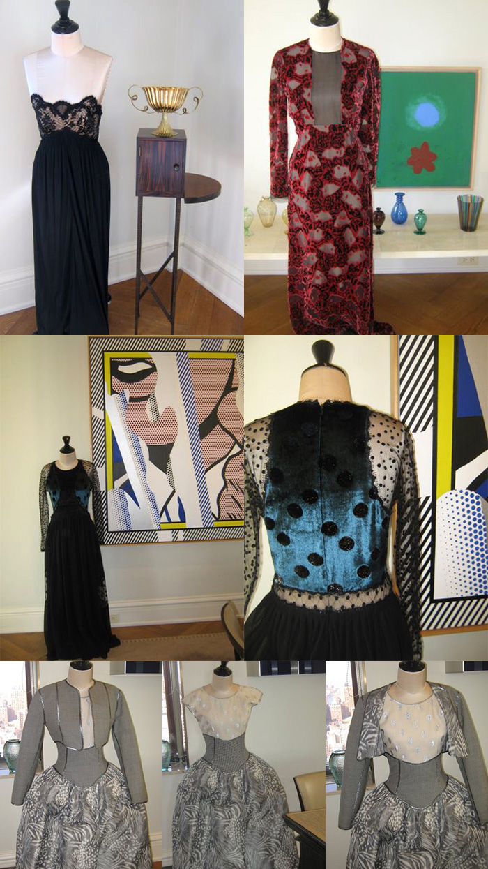 Geoffrey Beene dresses for special events.