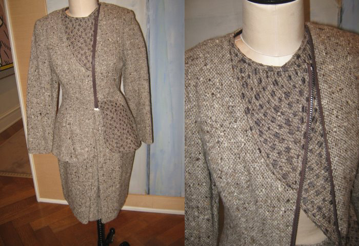 Geoffrey Beene woolen suiting with woven details
