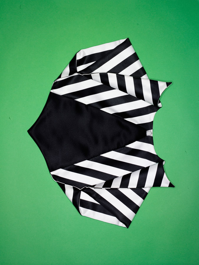 Geoffrey Beene black and white satin bolero