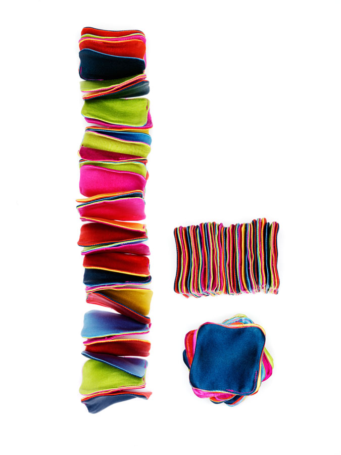 Geoffrey Beene multicolored wool patch scarf